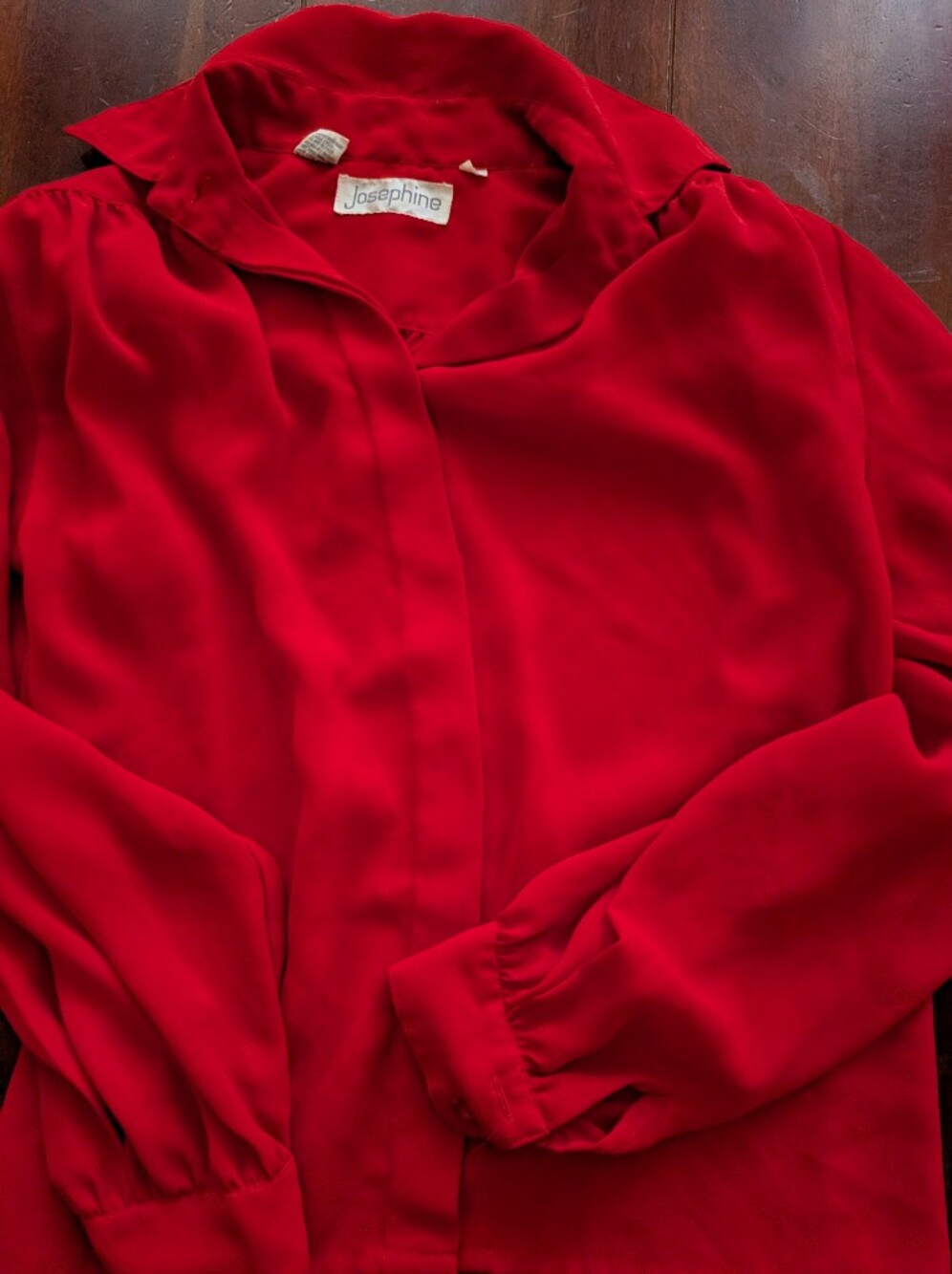 Josephine Red Long-Sleeve Blouse